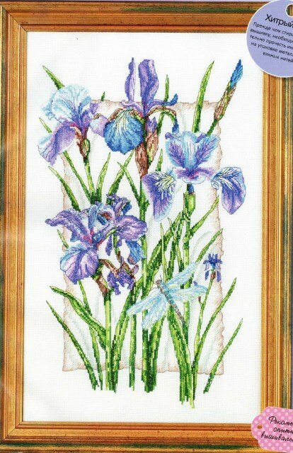 схема вышивки элегантные ирисы