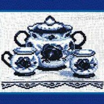 схема вышивки Чайный сервиз