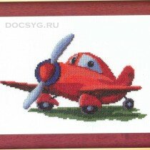 схема вышивки Самолётик