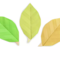 Схема оригами Весенний Листик из бумаги (для цветов и поделок)